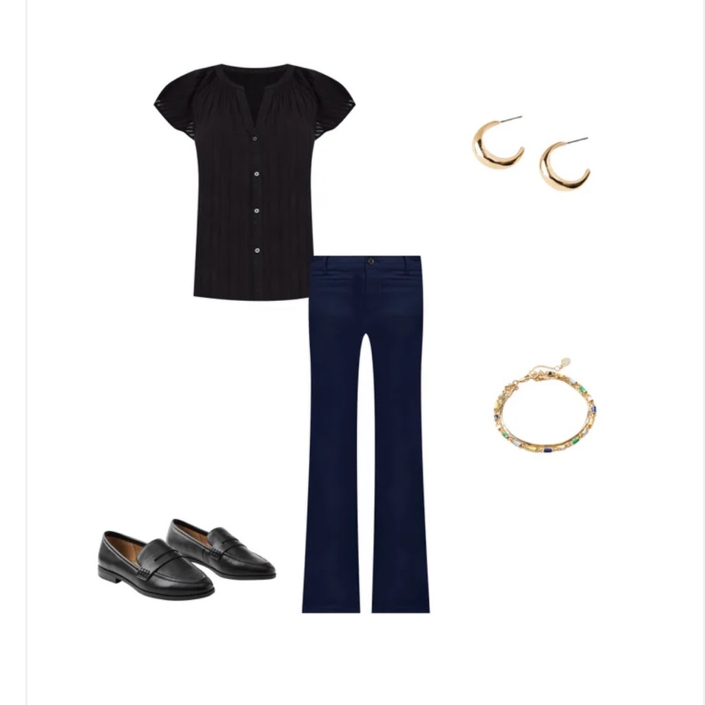 Loft Flutter Sleeve Button Top - image 4